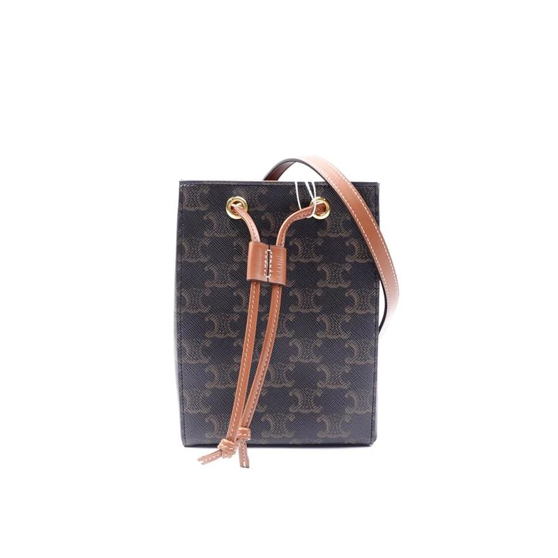 99新 Celine/思琳 赛琳老花方水桶单肩包/H_ZY0000368630