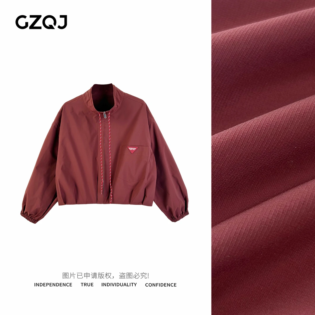 老琴私服 【枫叶】设计感潮流时尚百搭休闲立领夹克外套女秋 4238
