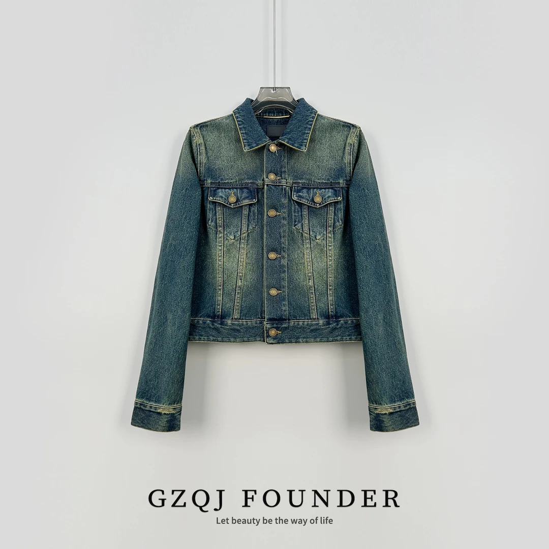 老琴私服【蓝色垦丁】长袖休闲复古水洗牛仔外套 94256