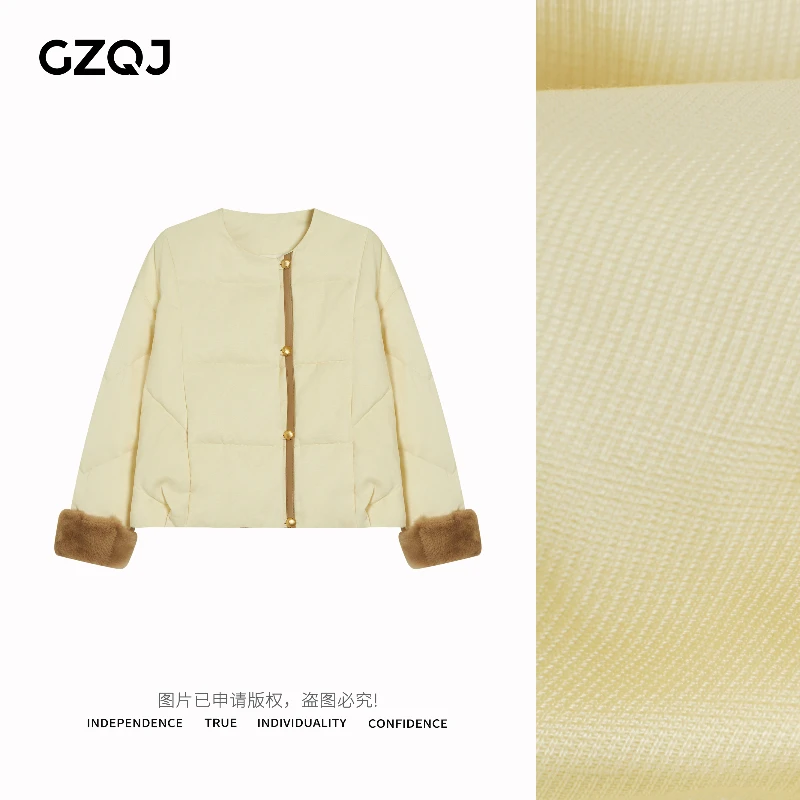 老琴私服【风落亭】高端国风袖口拼水貂毛鹅绒羽绒服外套女0674