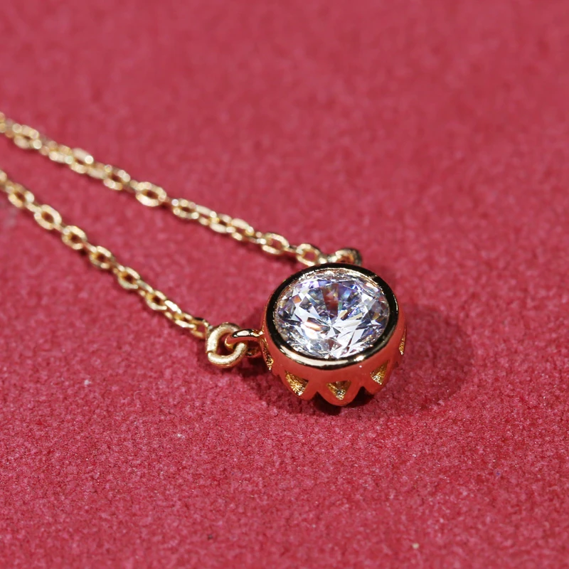 精致小巧金色圆包项链L526