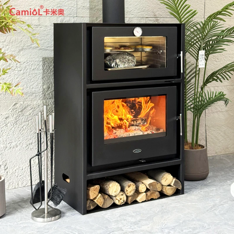 卡米奥真火壁炉烤箱家用柴火燃木取暖炉别墅火炉客厅取暖取暖壁炉