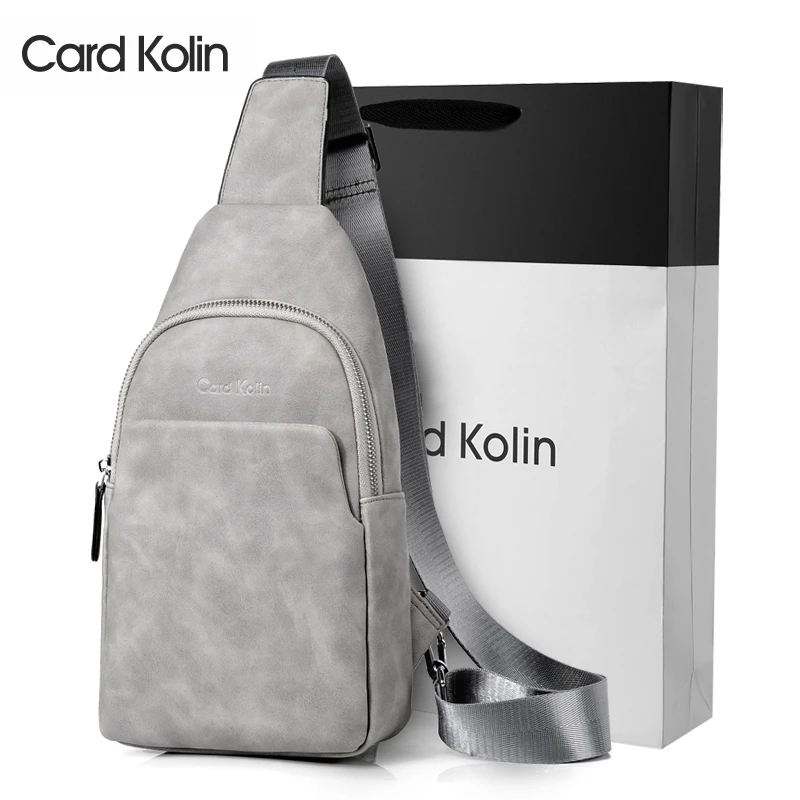CardKolin复古磨砂胸包防水耐磨单肩斜挎胸包多功能斜挎包男款