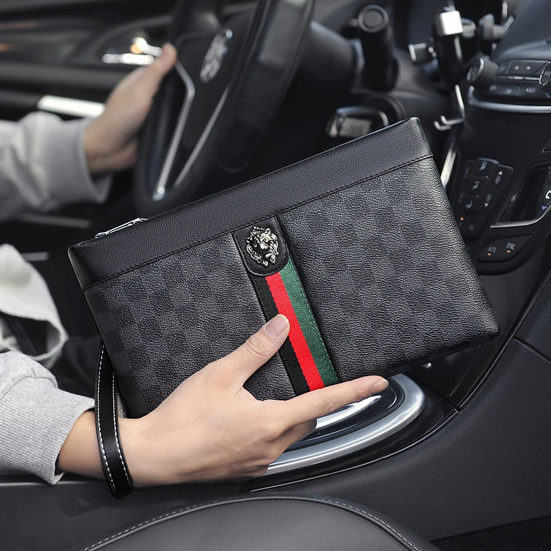 新款男士手拿包大容量高档时尚信封包手抓包商务夹包潮流手机包男