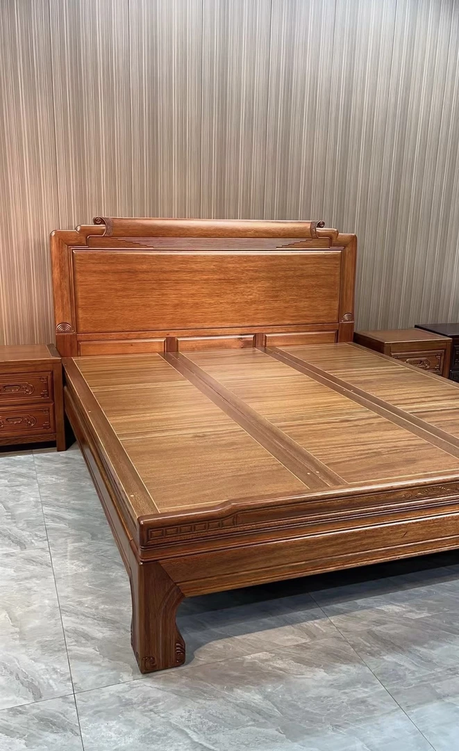 官帽款 高档实木床 仿古雕花床 明清风格双人床中式古典主卧床