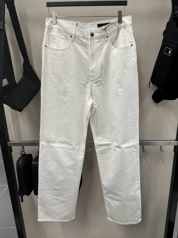 上新 阿玛尼 Armani Exchange 高腰白色休闲裤宽松版型 不退换