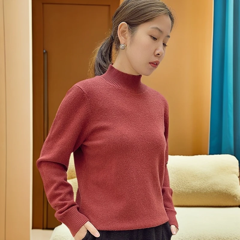 【一件过冬 羊绒】新款半高领纯色厚款女秋冬时尚百搭羊绒衫DY100