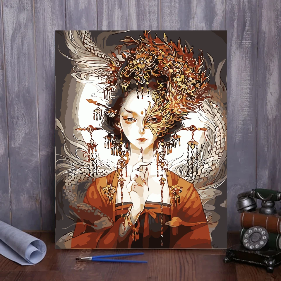 半面妆数字油画diy手工填色零基础小众高级治愈解压丙烯装饰画ins