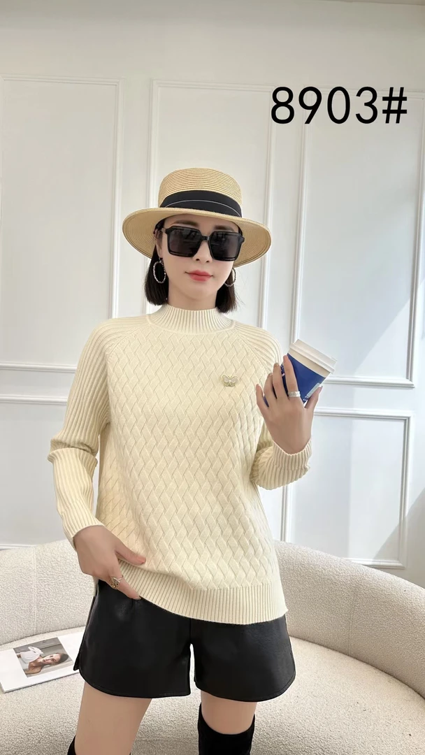 【尚品胖小妞】【8903毛衣】2024秋冬新款半高领针织衫【150斤内】
