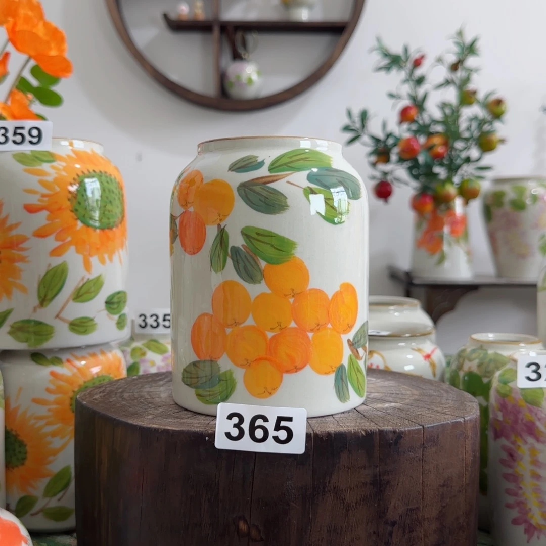 摆件景德镇陶瓷手绘小花瓶摆件