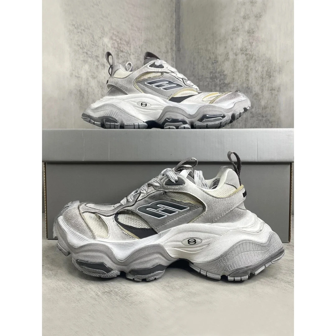 2024春季新款欧洲站巴黎老爹鞋女5XL厚底鞋cargo休闲运动鞋男