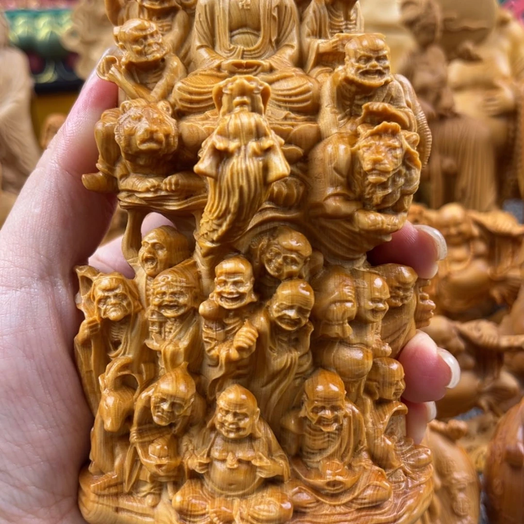 【闪购商品】木崖柏木十八罗汉拜如来