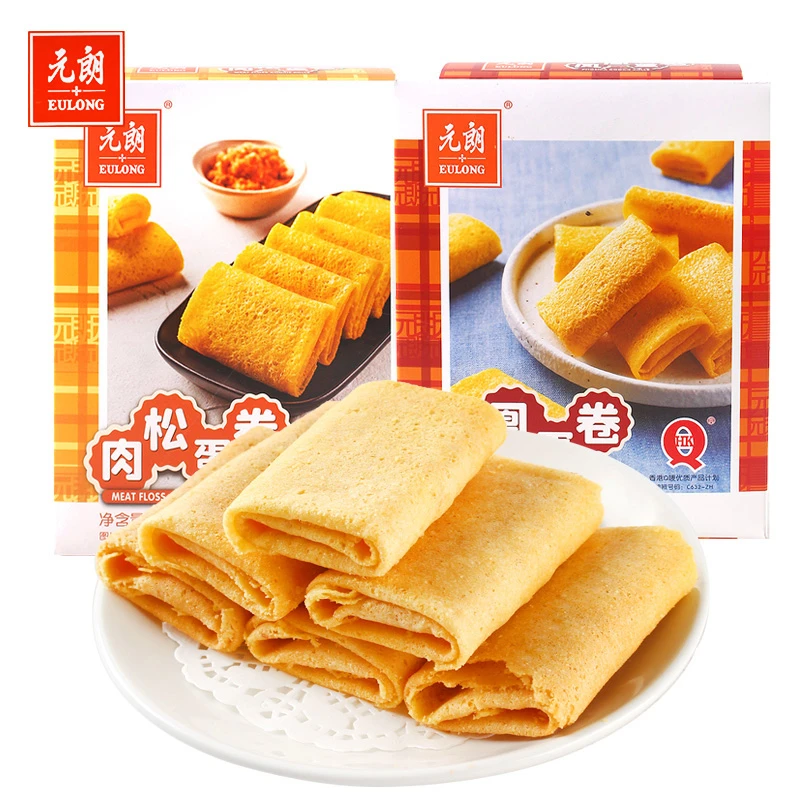 EULONG/元朗肉松蛋卷88g休闲下午茶聚会零食品饼干早餐小吃凤凰卷