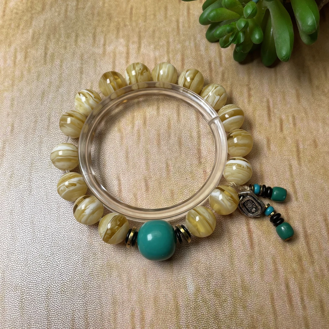 【虎皮花纹】12mm圆珠串精工打磨优质的时尚手串