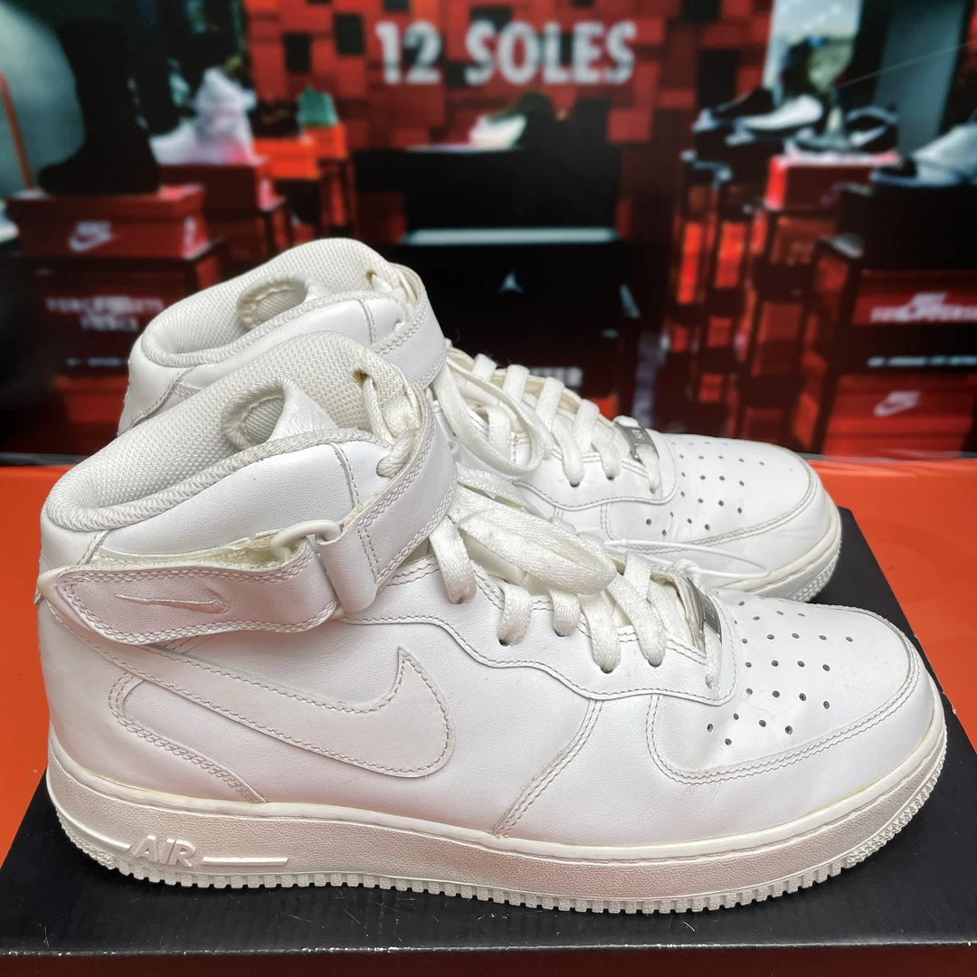 43码 中古 Nike Air Force1 空军一号 休闲鞋 中帮 纯白 无盒