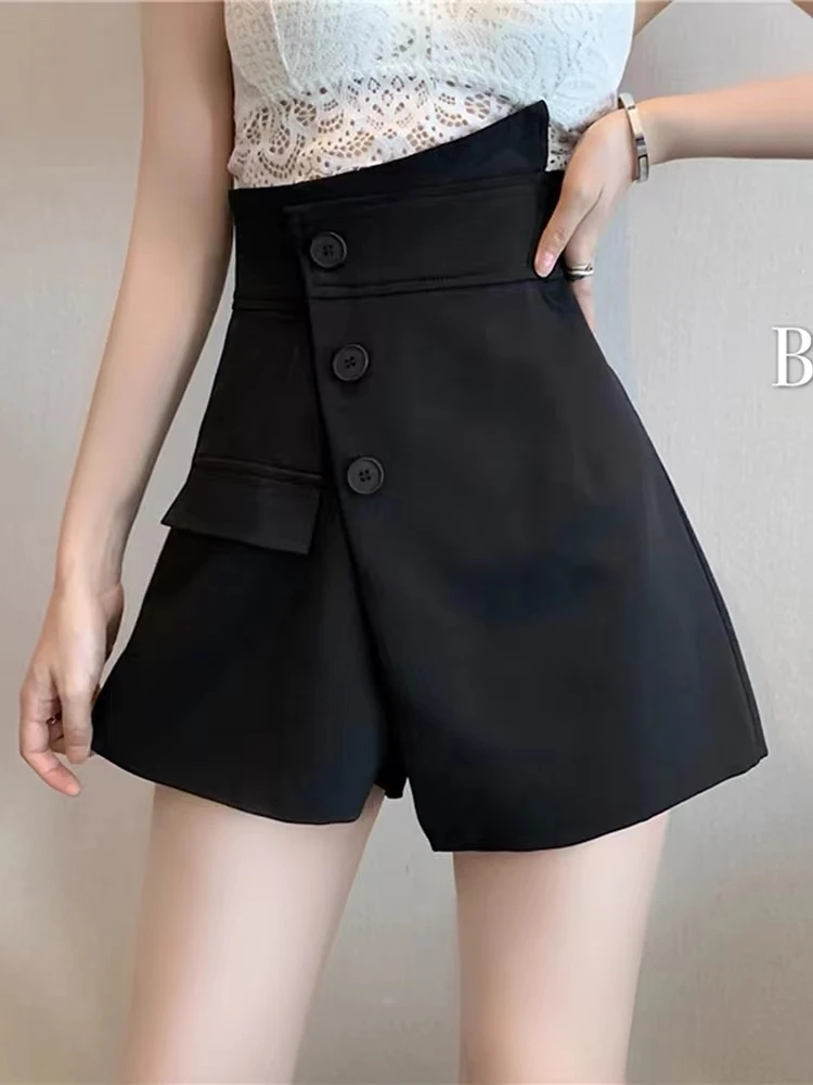 2024新款高腰不规则西装裙裤显瘦百搭