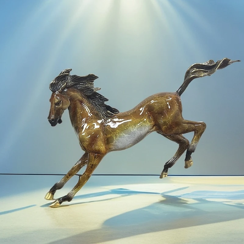 一马当先黄铜家居摆件