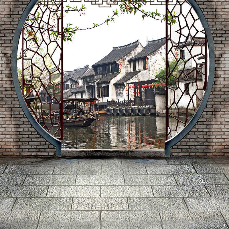 摄影道具古装拍照背景布3D背景家福背景网红主播直播背景布古典