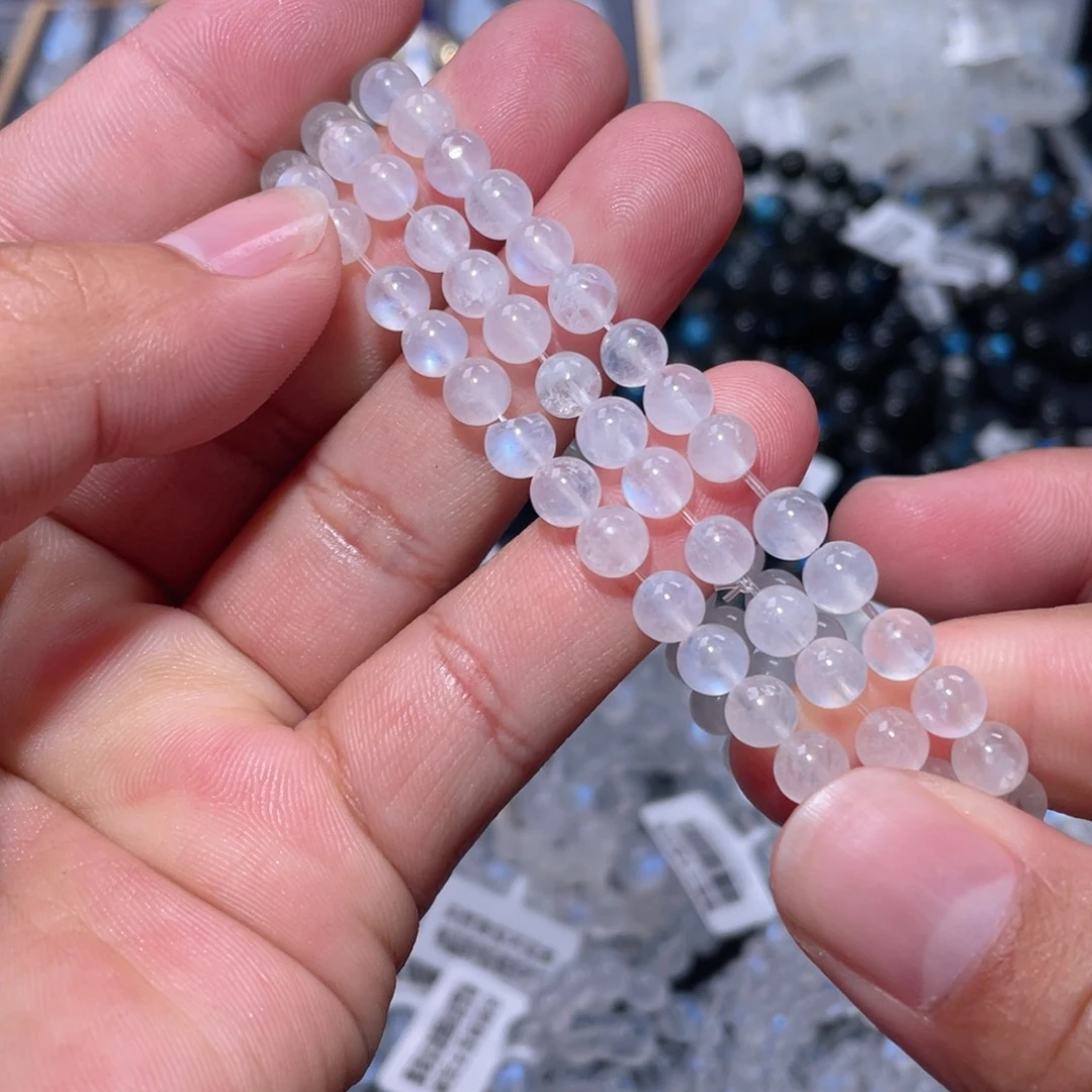 水晶手链未镶嵌捡漏款蓝月光多圈手链5.8mm