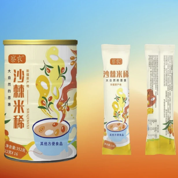 新疆察农沙棘米稀速食粥糊冲饮早餐营养方便杂粮即食352g罐装包邮