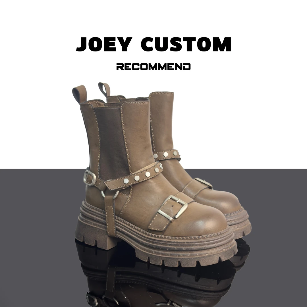 JOEY | 秋季新品复古炸街气质款烟管靴皮带扣女款潮靴  85502