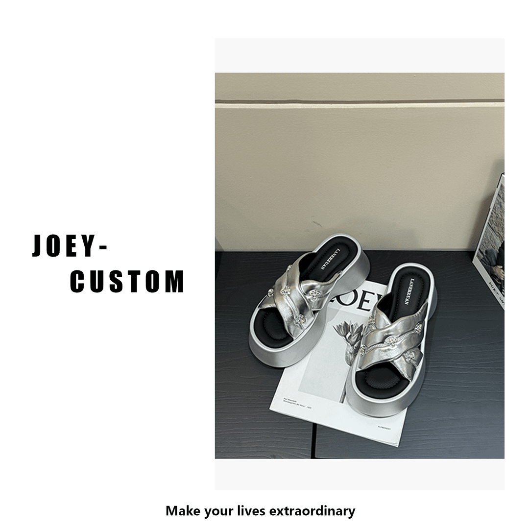 JOEY | 夏季轻奢水钻蝴蝶拖女仙女风厚底凉拖 2683-5