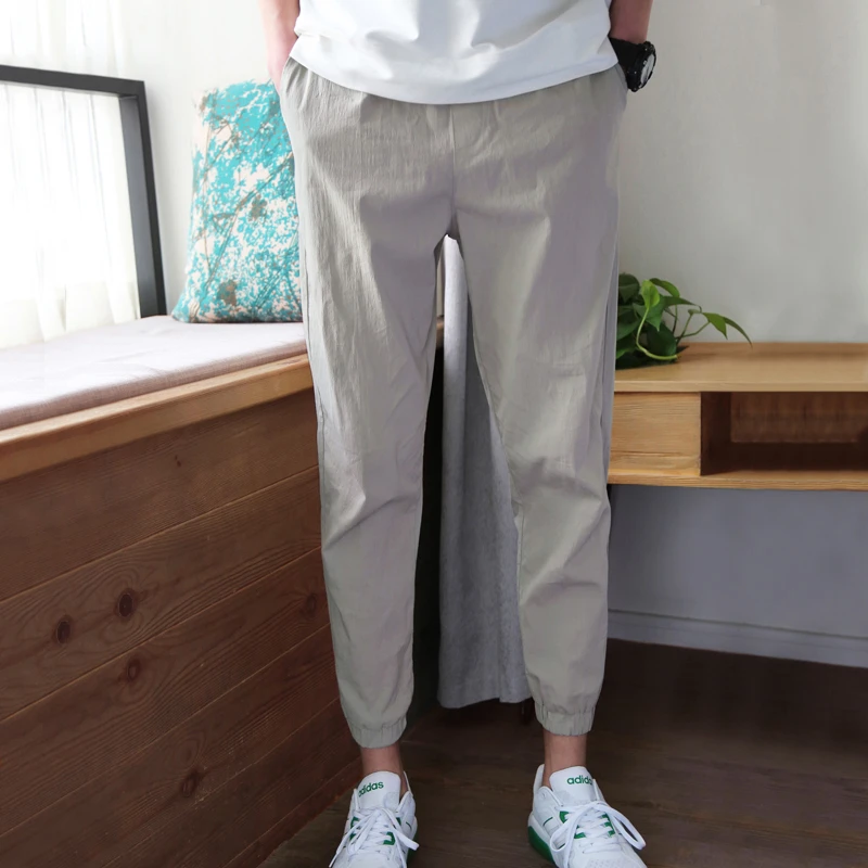 2023新款束脚运动裤子男韩版潮流休闲潮牌直筒束脚网红九分裤男款