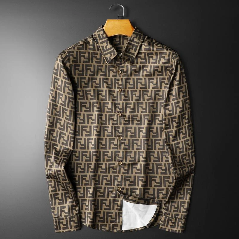 欧洲站高端潮牌男士长袖衬衫2024秋季新款宽松印花休闲衬衣男装