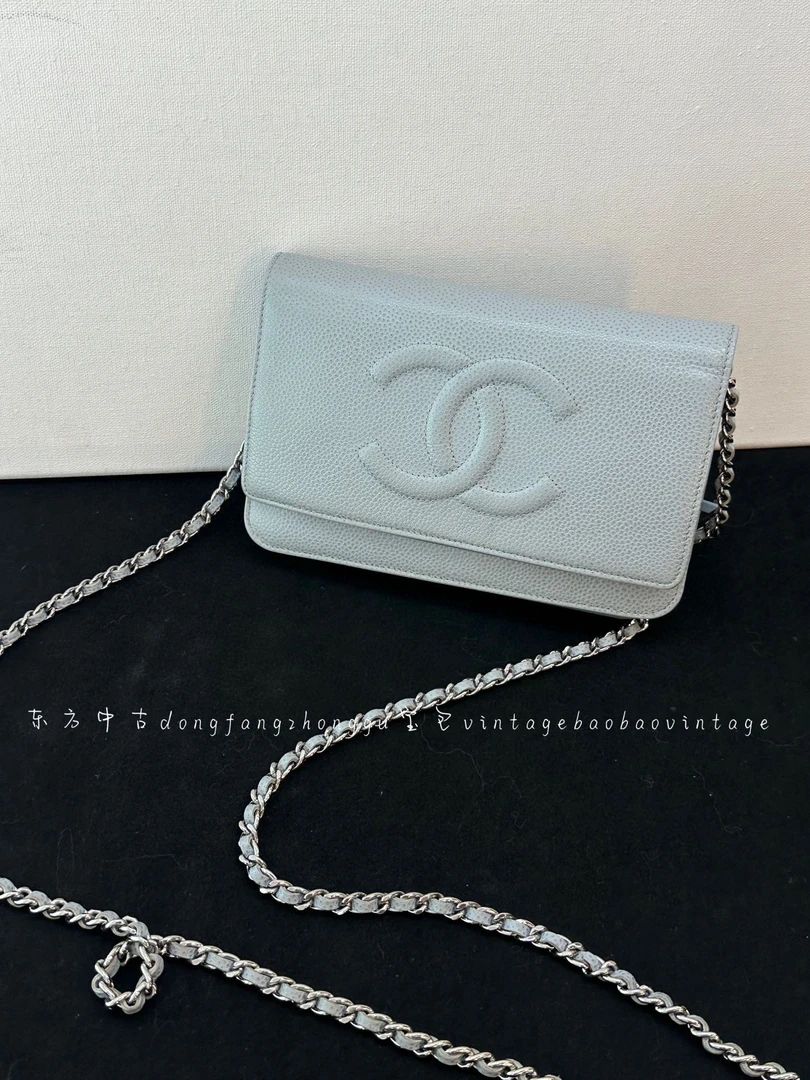 95新 Chanel/香奈儿 (K)chanel 蓝色woc斜挎包
