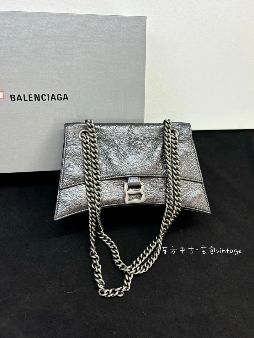 95新 Balenciaga/巴黎世家 （K）巴黎世家 灰色沙漏斜挎包