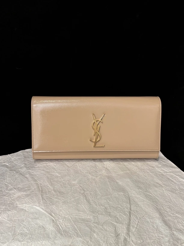 95新 YSL/圣罗兰 ysl 奶茶色手拿包