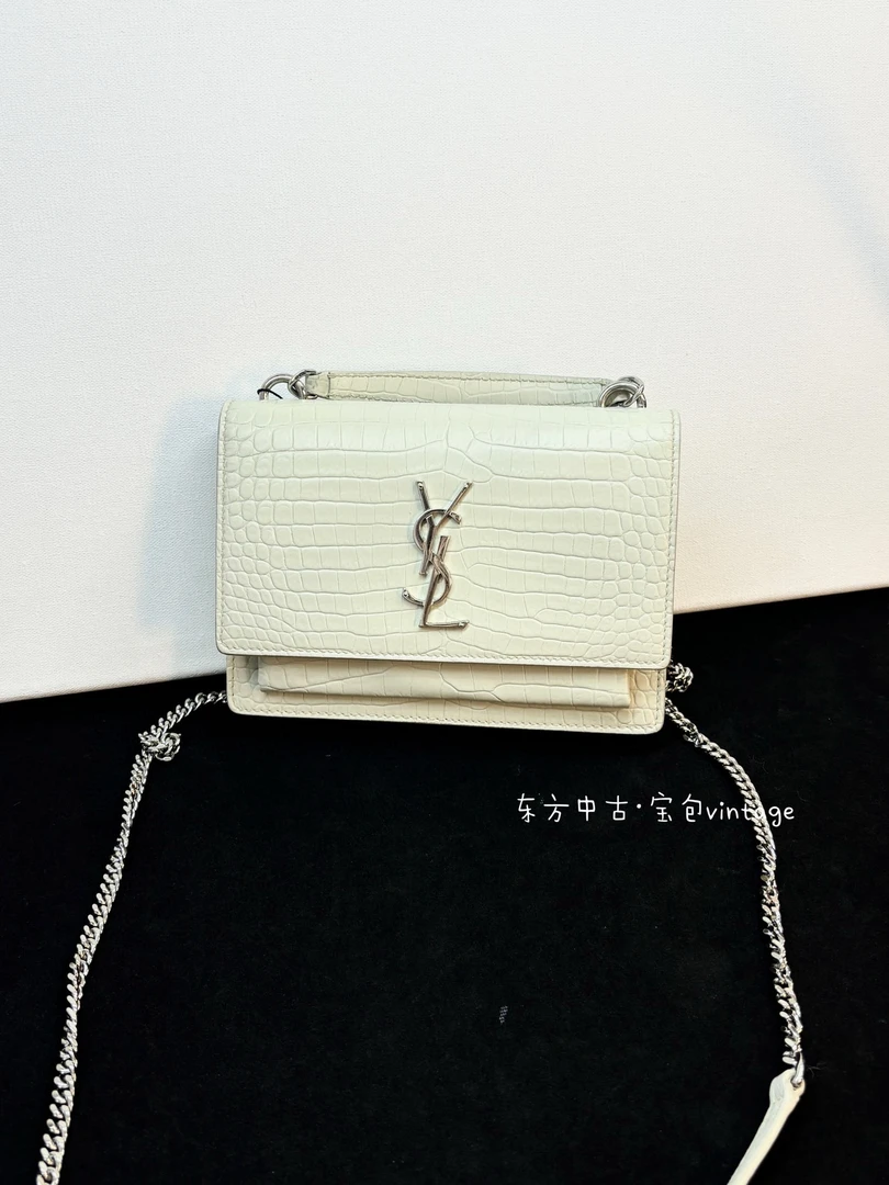 95新 YSL/圣罗兰 ysl 白色日落单肩斜挎包
