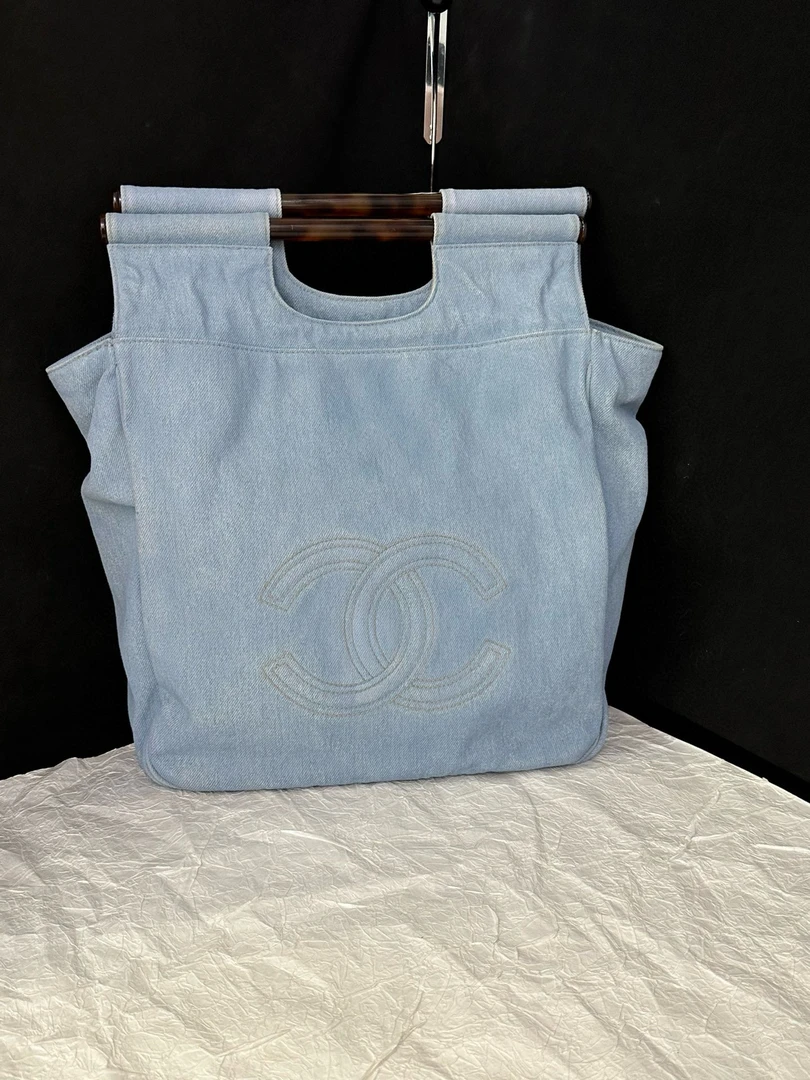 95新 Chanel/香奈儿  （K）chanel 蓝色中古牛仔托特手提包