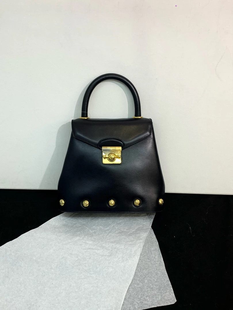 95新 FERRAGAMO/菲拉格慕 （K）菲拉格慕黑金手提包