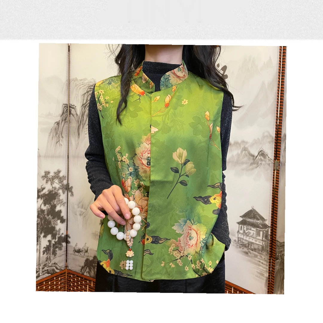 221  新款双面双穿中式国风妈妈装时尚显瘦马甲