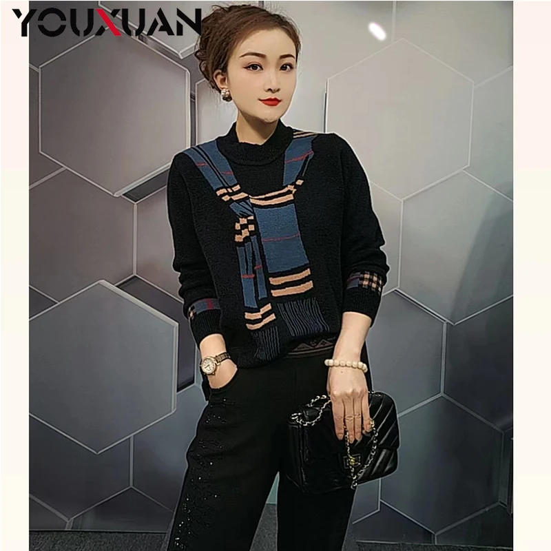 【2024新款高端定制】幽炫轻奢秋冬百搭时尚休闲宽松长袖上衣915