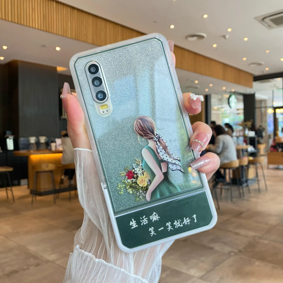 她的熊适用于华为P30手机壳全包边防摔带支架创意时尚唯美新款XYX