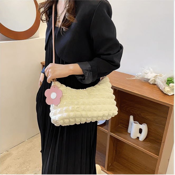 ins女包泡泡纱小众编制腋下单肩斜跨包