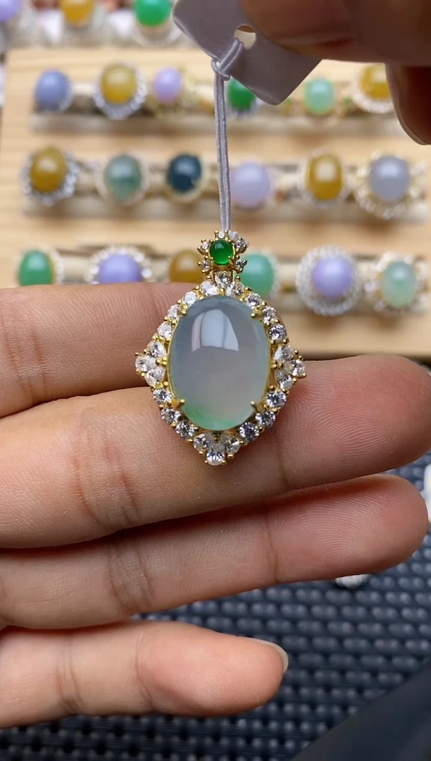 【闪购商品】翡翠吊坠(赠链)银S925镶嵌/0050