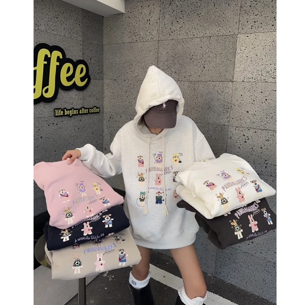 秋冬新款韩版时尚女装宽松百搭慵懒风卫衣女装