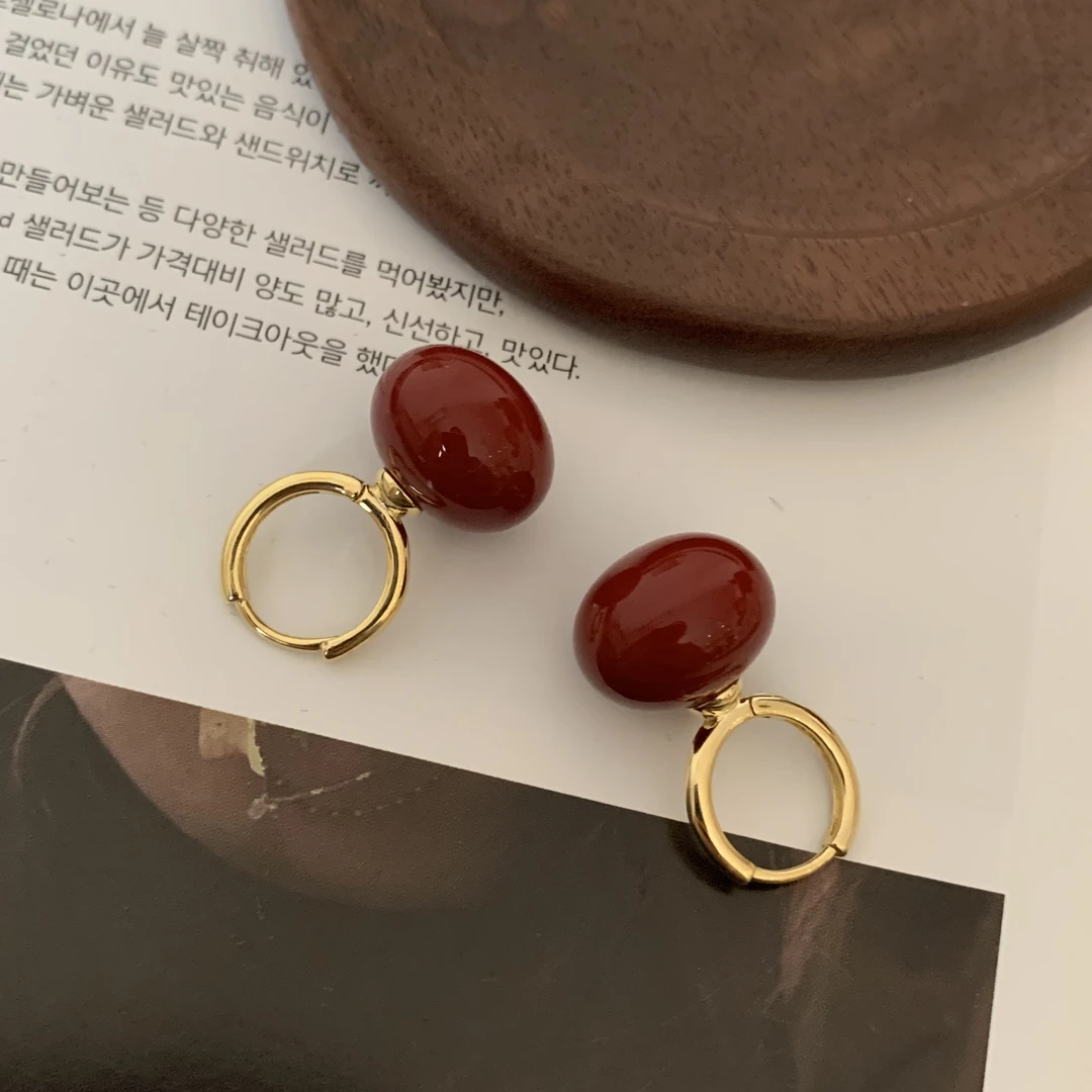 复古高级感小馒头珠珠耳扣经典百搭