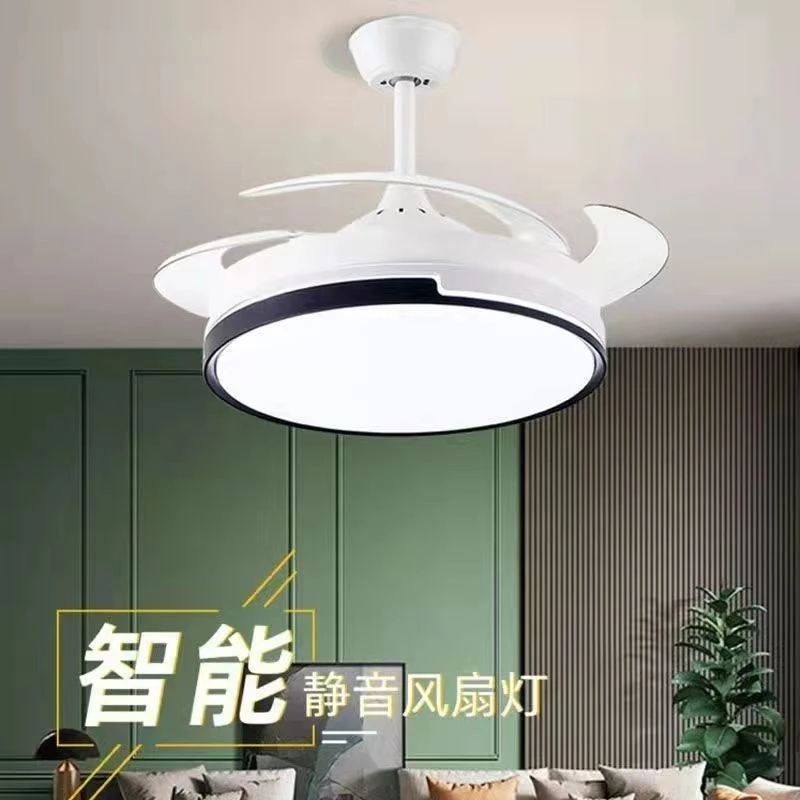 隐形风扇灯吊扇灯简约家用客厅餐厅卧室吸顶带电风扇吊灯一体变频