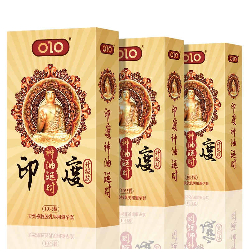 OLO印度神油延时持久型大颗粒安全套润滑刺激天然胶乳橡胶避孕套