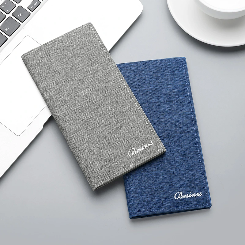 男士帆布钱包长款超薄青年多卡位休闲皮夹卡包日韩潮学生个性钱夹