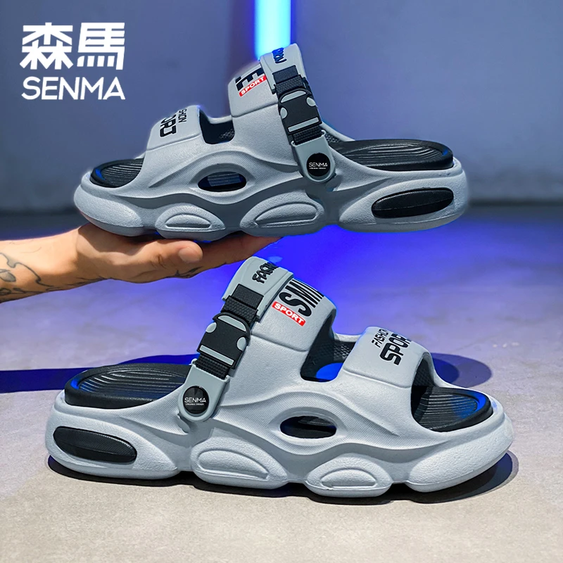 森马男鞋夏季防滑居家拖鞋潮流百搭休闲沙滩鞋软底增高时尚一字拖