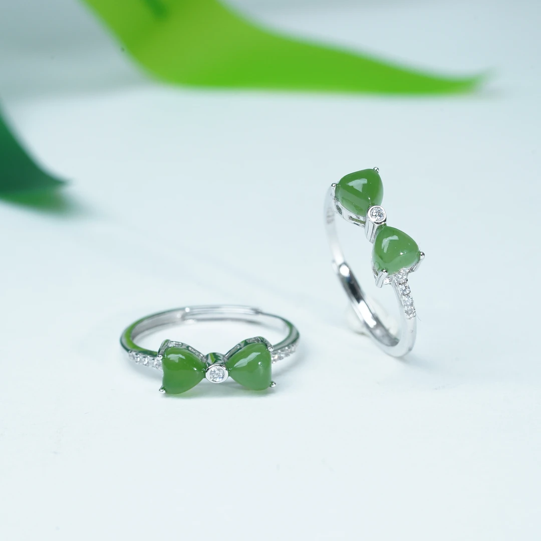 【小北好物】s925银和田玉戒指-16QH182X59【多样性发一件】约5*5mm