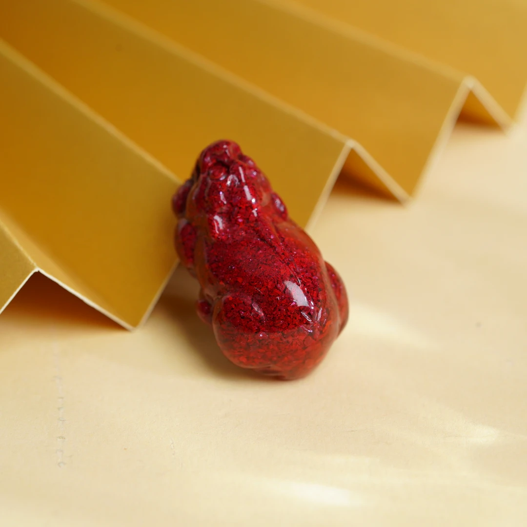 含辰砂工艺品【小北好物】朱砂吊坠-16QH139X335【带绳】约31*18mm