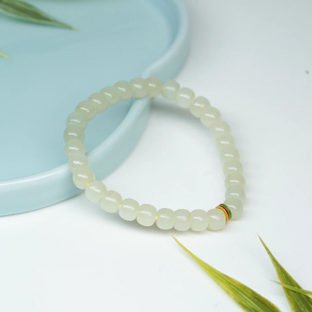 【小北好物】和田玉单圈手串4-17QH121X227【多样性发一件】约5*7mm