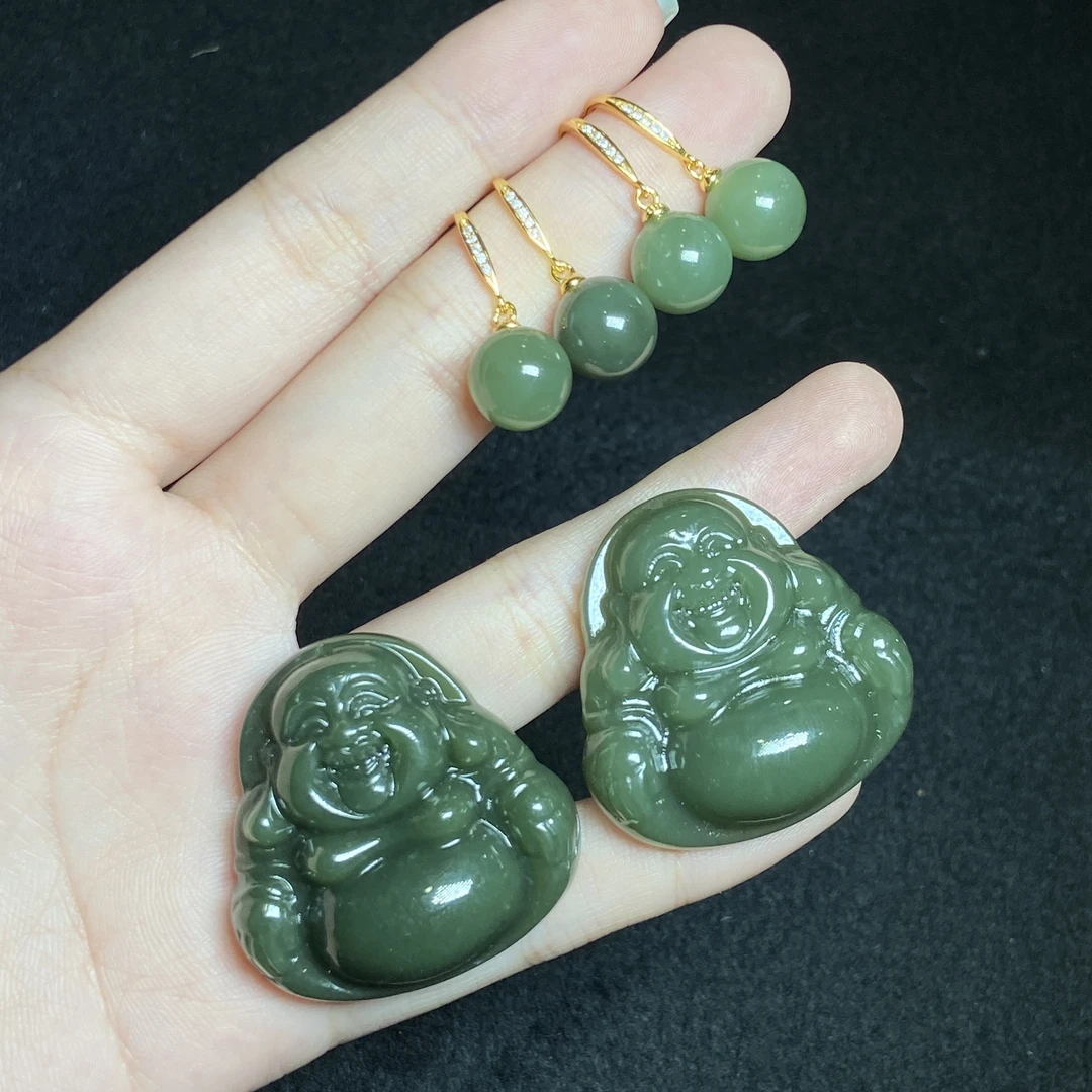 【小北严选】和田玉两件套12-16H16X420【多样性发一件】带绳