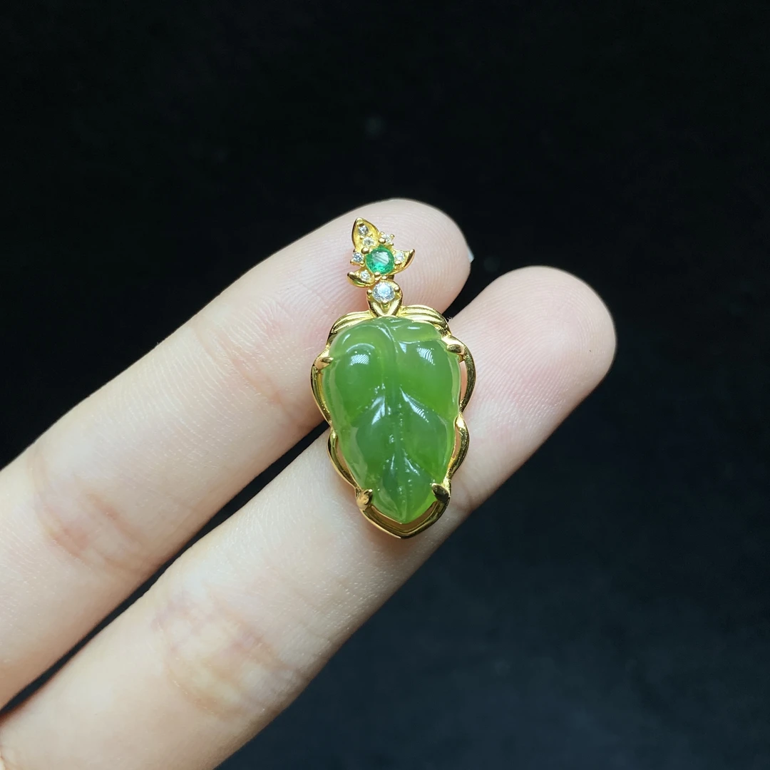 【小北好物】s925银镶和田玉吊坠约10*15mm【多样性发一件】QH08X563